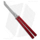 Squid Industries Krake Raken V3 Butterfly Folding Knife, 4.50in, AEB-L Steel, Tanto Blade, Aluminum, Red Handle, Standard, Red/Silver, 10.125 inch, BHQ-103092