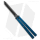 Squid Industries Krake Raken V3 Butterfly Folding Knife, 4.50in, AEB-L Steel, Tanto Blade, Aluminum, Blue Alum Handle, Blue Alum/Black, 10.125 inch, BHQ-103497