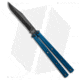 Squid Industries Krake Raken V3 Butterfly Folding Knife, 4.50in, AEB-L Steel, Clip Point Blade, Aluminum, Blue Handle, Blue/Black, 10.125 inch, BHQ-115306