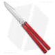 Squid Industries Krake Raken V3 Butterfly Folding Knife, 4.50in, AEB-L Steel, Clip Point Blade, Aluminum, Red Handle, Standard, Red/Silver, 10.125 inch, BHQ-115308