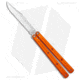 Squid Industries Krake Raken V3 Butterfly Folding Knife, 4.50in, AEB-L Steel, Clip Point Blade, Aluminum, Orange Handle, Standard, Orange/Silver, 10.125 inch, BHQ-134795