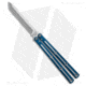 Squid Industries Krake Raken V3 Butterfly Folding Knife, 4.50in, AEB-L Steel, Tanto Blade, Aluminum, Blue Handle, Dual Tone, Blue/Silver, 10.125 inch, BHQ-135815