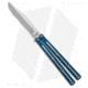 Squid Industries Krake Raken V3 Butterfly Folding Knife, 4.50in, AEB-L Steel, Clip Point Blade, Aluminum, Blue Handle, Blue/Silver, 10.125 inch, BHQ-135819