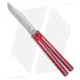 Squid Industries Krake Raken V3 Butterfly Folding Knife, 4.50in, AEB-L Steel, Clip Point Blade, Aluminum, Red Handle, Dual-Tone, Red/Silver, 10.125 inch, BHQ-136328
