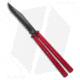 Squid Industries Krake Raken V3 Butterfly Folding Knife, 4.50in, AEB-L Steel, Clip Point Blade, Aluminum, Red Handle, Red/Black, 10.125 inch, BHQ-136330