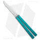 Squid Industries Krake Raken V3 Butterfly Folding Knife, 4.50in, AEB-L Steel, Clip Point Blade, Aluminum, Teal Handle, Teal/Silver, 10.125 inch, BHQ-139552