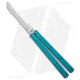 Squid Industries Krake Raken V3 Butterfly Folding Knife, 4.50in, AEB-L Steel, Tanto Blade, Aluminum, Teal Handle, Standard, Teal/Silver, 10.125 inch, BHQ-139555