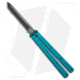 Squid Industries Krake Raken V3 Butterfly Folding Knife, 4.50in, AEB-L Steel, Tanto Blade, Aluminum, Teal Handle, Teal/Black, 10.125 inch, BHQ-139556