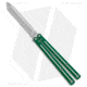 Squid Industries Krake Raken V3 Butterfly Folding Knife, 4.50in, AEB-L Steel, Tanto Blade, Aluminum, Green Handle, Dual Tone, Green/Silver, 10.125 inch, BHQ-178874