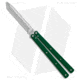Squid Industries Krake Raken V3 Butterfly Folding Knife, 4.50in, AEB-L Steel, Tanto Blade, Aluminum, Green Handle, Standard, Green/Silver, 10.125 inch, BHQ-178875