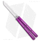 Squid Industries Krake Raken V3 Butterfly Folding Knife, 4.50in, AEB-L Steel, Tanto Blade, Aluminum, Purple Handle, Purple/Silver, 10.125 inch, BHQ-180386