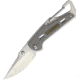 SRM Knives Sanrenmu 6070 Folding Knife, 3in Closed, 2in Mirror SS Drop Point, Gray Aluminum Handle, Attachment Clip, Thumb Stud, K121N