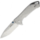 SRM Knives SRM 9015 Framelock Folding Knife, 4.75in Closed, 3.25in Satin 12C27 Sandvik SS Drop Point, SS Handle, Thumb Stud, Pocket Clip, K918