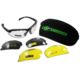SSP Eyewear Top Focal Assorted Interchangeable Shooting Glasses w/ 1.25 Magnification, Black Frame, Amber, Clear And Smoked Lenses, TF125 AST KIT
