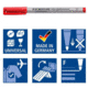 Staedtler Lumocolor Non-Permanent F Width Pen Pack - 4 Colors w/ Stand-Up Box - Red, Blue, Green, Black ST 316 WP4