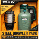 Shed,Stanley Tools Classic Growler 2qt and Adventure Stacking Steel Tumblers Set-Hammertone Green