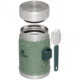 Stanley The Legendary Classic Food Jar w/Spork, Hammertone Green, 14 oz/0.4 L, 10-11353-001