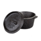 Stansport Dutch Oven, 1qt, Cast Iron, Legess, Pre-Seasoned, Black, 5, 16016