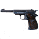 Star F Pistol, .22 Long Rifle, 5.9in barrel, blued finish steel frame, brown checkered plastic grip, blowback operated semi-auto, fixed blade and notch, 10 round magazine, STAR-F-.22LR-5.9-1-FRRMPG