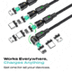 Statik Statik 360 Universal Charge Cable w/ 3 Rotating Magnetic Connectors, 3ft/1M, Black, PUP-0132