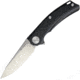 Stedemon BG01 Linerlock Folding Knife, 4.5in Closed, 3.5in Satin 12C27 Sandvik SS Drop Point, Black Textured G10 Handle, Pocket Clip, Black, BG0101
