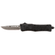 Steel River Spartan Mini OTF Automatic Folding Knife, 2.75in, 440C SS, Drop Point Plain Blade, Laser Etched Damascus, Black Handle, MT616BDDP