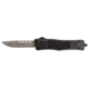 Steel River Spartan Medium Automatic Folding Knife, 3.25in, 440C SS, Drop Point Plain Blade, Laser Etched Damascus, Black Handle, T618BDDP