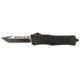 Steel River Knives Spartan Automatic Folding Knife, 3.75in, 440C SS, Tanto Blade, Black/Silver Blade, Black Aluminum Handle, T620BT