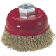 Steelex Plus 2-1/2in Brass Coated Crimped Steel Wire Cup Brush M10-1.5mm Thread D2294
