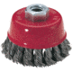 Steelex Plus 2-1/2in Twist Knotted Steel Wire Cup Brush 5/8-11 Thread D2279
