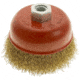 Steelex Plus 4in Brass Coated Crimped Steel Wire Cup Brush M14-2mm Thread D2292