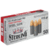 Sterling 9mm Luger 115 Grain Full Metal Jacket FMJ Steel Cased Pistol Ammo, 50 Rounds, 8698779957674