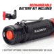 STKR Concepts BAMFF 8.0- 800 Lumens Rechargeable Dual LED Flashlight, Black/ Red, 00341