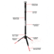 STKR Concepts Fli PRO Telescoping Canopy Light, 8 Foot Extention, Removable Flashlight, Black, 12679