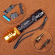 Stone River Gear Adjustable Focusing Rechargeable Flashlight 500 Lumens High Beam, Black -Orange, 6 SRG1TAFR