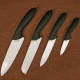 Stone River Gear Ceramic Paring Utility Santoku Chef Knife with Acrylic Counter Top Holder, Black-White, 6.75, 6.0, 5.0, 3.0 SRG43CKWH