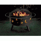 Stone River Gear Solid-Steel Fire Pit/Grill Combo, Spark Arrestor, Grill Lifter and Stars and Moon Cutout on Sidewalls, Black, SRG1FP/STARS