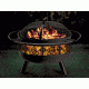 Stone River Gear Solid-Steel Fire Pit/Grill Combo, Spark Arrestor, Grill Lifter and Celtic Themed Cutouts on Sidewalls, Black, SRG2FP/CELTIC