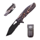 Stone River Gear Folding Knife w/Mossy Oak Break up Country Countoured Comport Grip Handles Sheath, Camo/Black, 3.25 SRG4TSCP