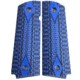 Stoner CNC Double Diamond G10 Gun Grips fit 1911 Compact and Springfield EMP, Blue Black, 1911 Compact-Slim-Magwell, STO-1911C-DD-MAG-BLB-SLIM