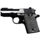 Stoner CNC SIG P938 G10 Gun Grips Aggressive Starburst Fits Sig Sauer 9mm P938 Pistol, Grey Black, Non Ambi, STO-P938-AS-NO-GRB