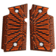 Stoner CNC SIG P938 G10 Gun Grips Aggressive Starburst Fits Sig Sauer 9mm P938 Pistol, Orange Black, Ambi, STO-P938-AS-AM-ORG