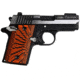 Stoner CNC SIG P938 G10 Gun Grips Aggressive Starburst Fits Sig Sauer 9mm P938 Pistol, Orange Black, Ambi, STO-P938-AS-AM-ORG
