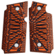 Stoner CNC SIG P938 G10 Gun Grips Aggressive Starburst Fits Sig Sauer 9mm P938 Pistol, Orange Black, Ambi, STO-P938-AS-AM-ORG