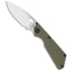 Strider Knives SnG Folding Knife, 3.50in, CPM S30V, Spear Point Blade, G-10, Green Handle, Standard, Green/Gray, 8.20 inch, BHQ-25048