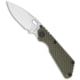 Strider Knives SnG Folding Knife, 3.50in, CPM S30V, Spear Point Blade, G-10, Green Handle, GG Gunner Grip, Green/Gray, 8.20 inch, BHQ-14104