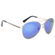 Strike King Plus Flyer Sunglasses, Shiny Gold Frame, Blue Revo Mirror, Gray Base Lens, SG-SKP423