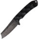 Stroup Knives Desert Fox Fixed Blade Knife, 8.5in Overall, 3.75in 1095HC Steel Blade, Black Sculpted G10 Handle, Rock Tumbled/Acid Etched Blade, Black Kydex Belt Sheath, DESERT FOX