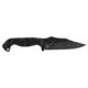 Stroup Knives TU1, Fixed Blade Knife, 4.5 Clip Point Blade, 1095 High Carbon Steel, 9.25 Overall Length, Acid Etched Finish, Black, G10 Handle, Includes Sheath
