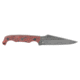Stroup Knives TU2, Fixed Blade Knife, 4" Clip Point Blade, 1095 High Carbon Steel, 8.5" Overall Length, Acid Etched Finish, Black, Black and Red G10 Handle, Includes Sheath, TU2-R-B-G10